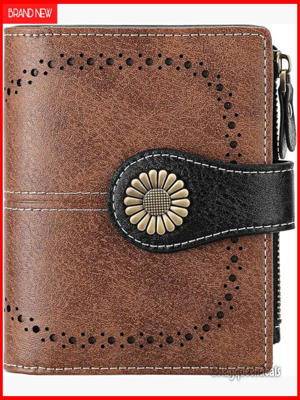 Small Women's RFID Blocking Leather Bifold Wallet with Zipper Coin Pocket